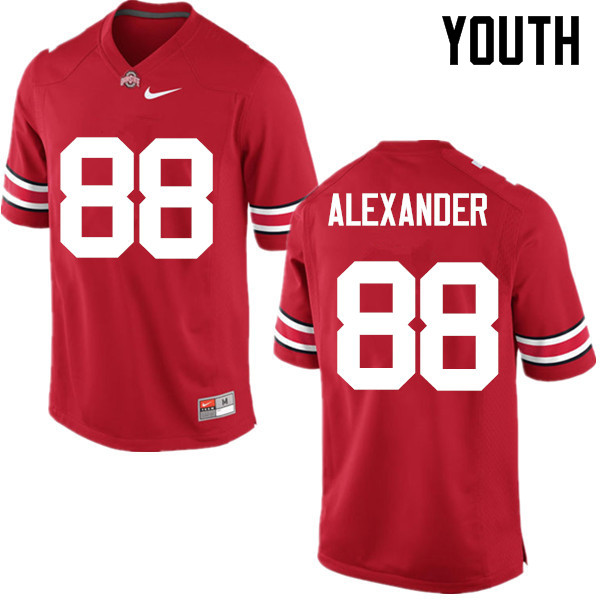Ohio State Buckeyes AJ Alexander Youth #88 Red Game Stitched College Football Jersey